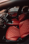 red and black car interior