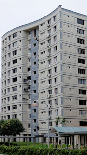 Modern residential building with visible hydrosanitary installations