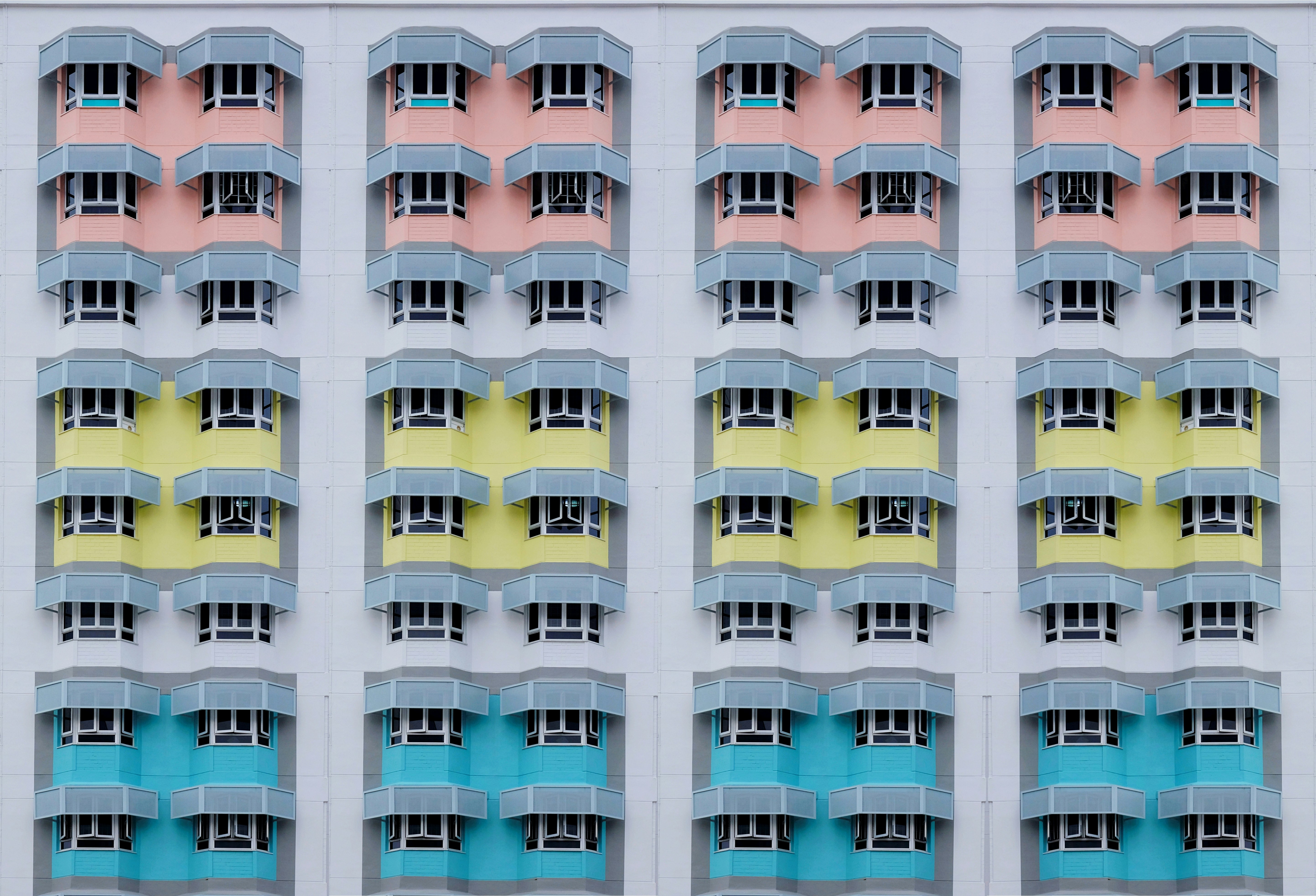 white red and blue concrete building