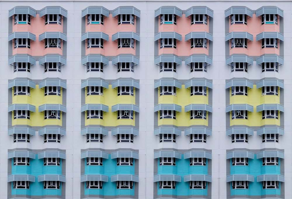 white red and blue concrete building