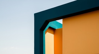 A modern geometric art piece with bold shapes.
