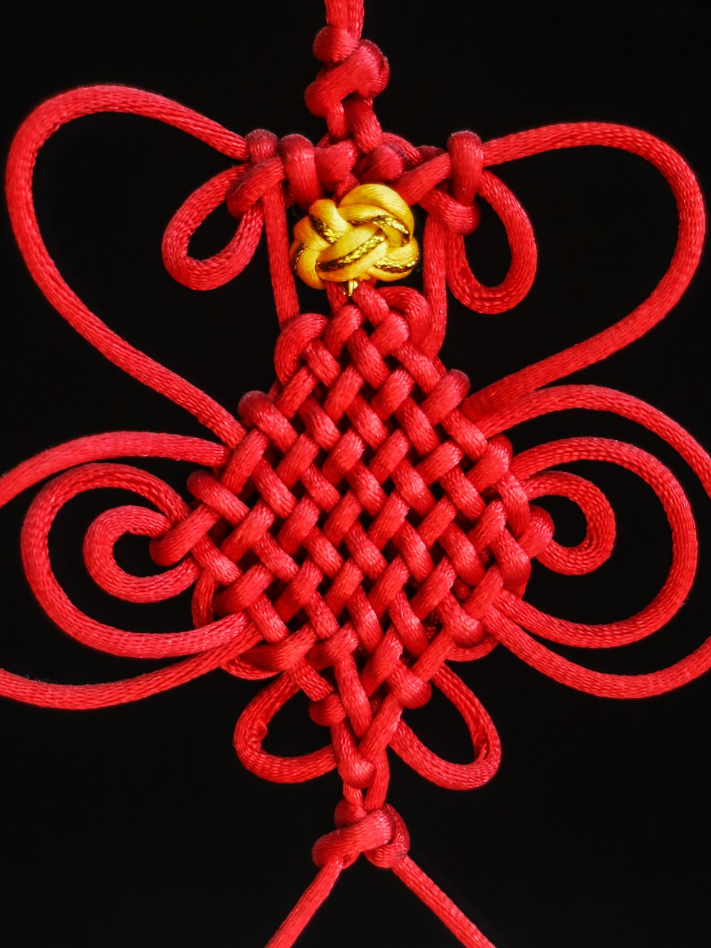 red rope on black background