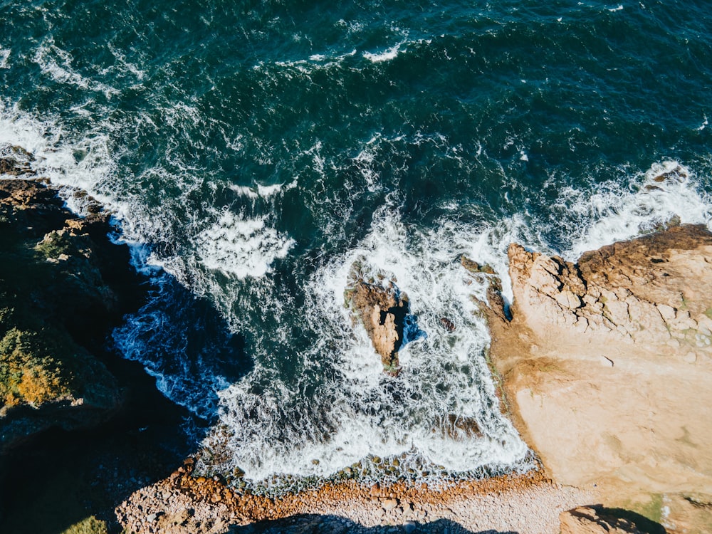 arena marrón al lado del cuerpo de agua durante el día