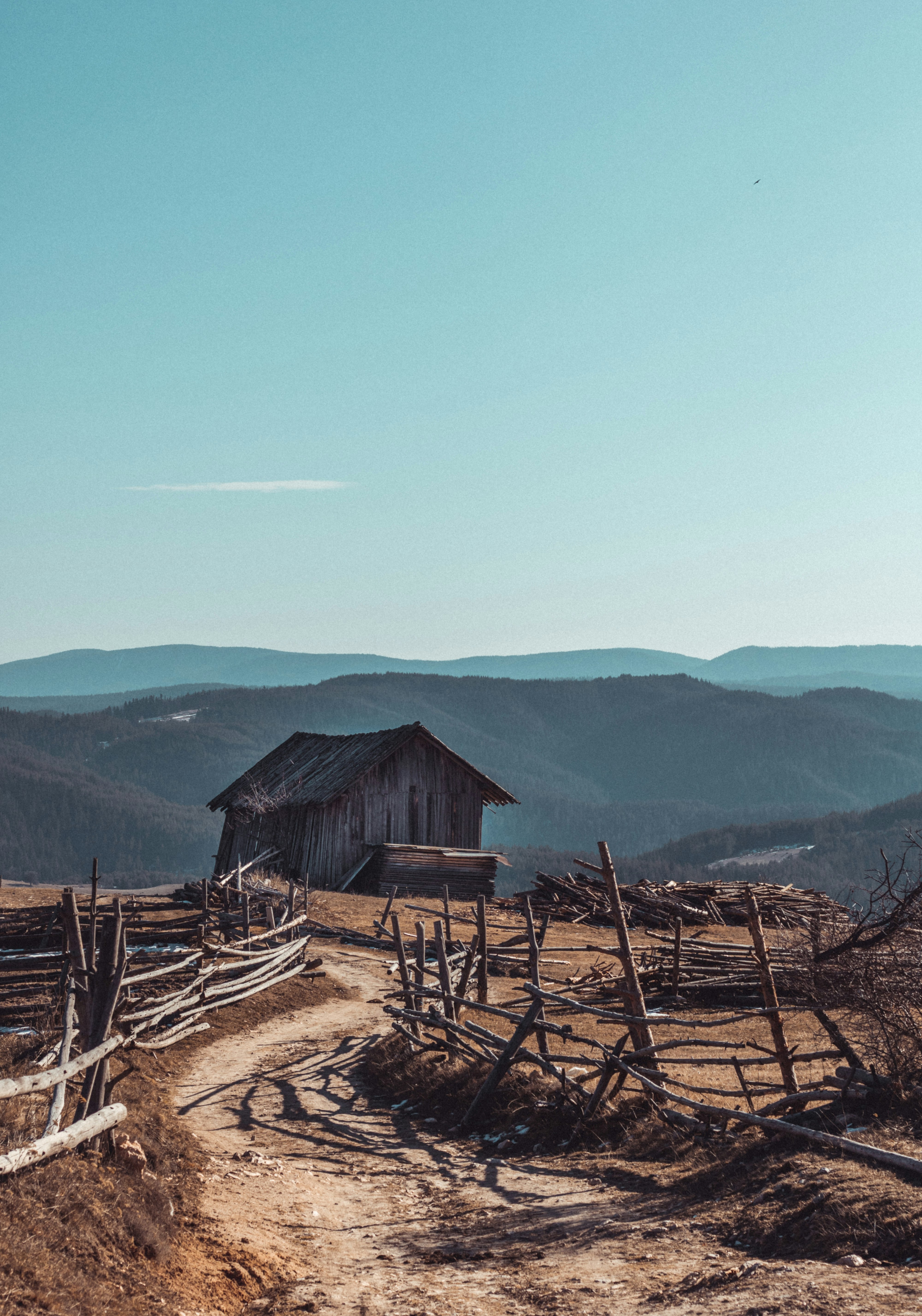 brown wooden house on brown field during daytime