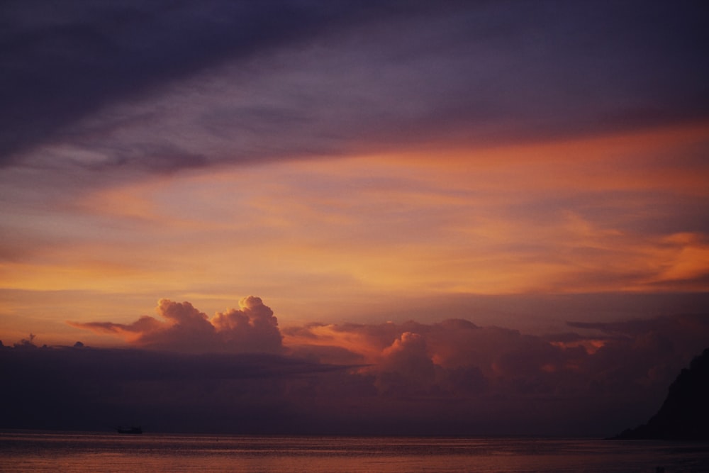 silhouette of mountain during sunset