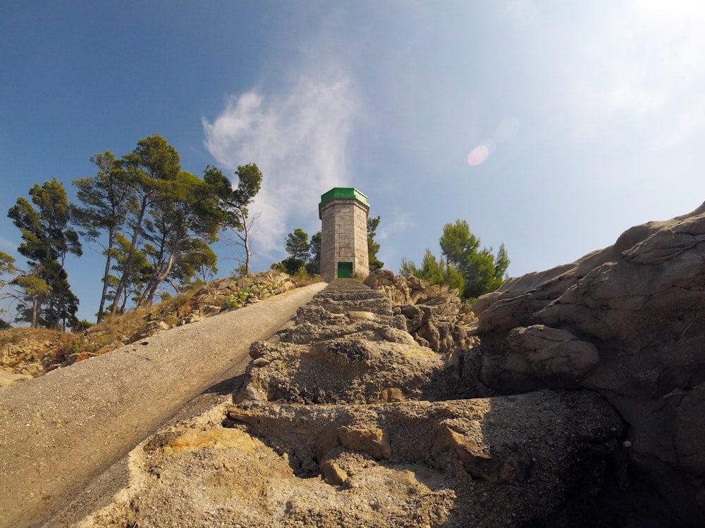 brown concrete building on brown rocky hill under blue sky during daytime