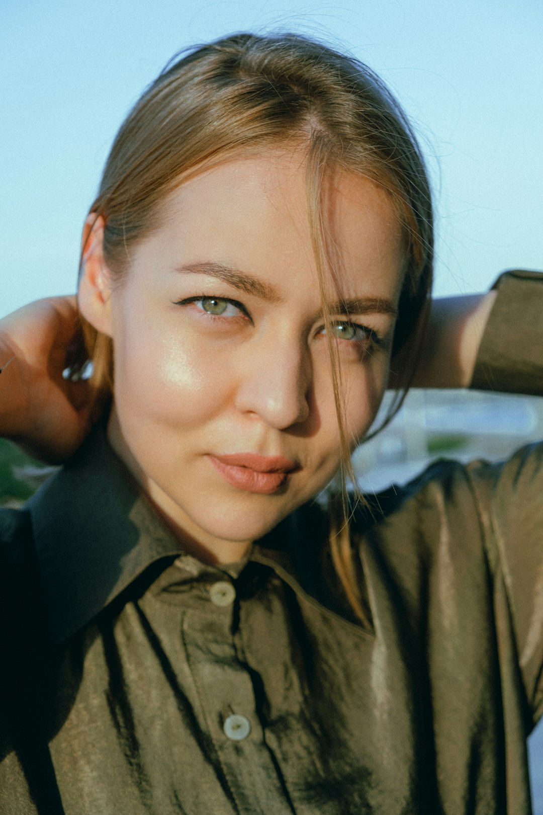 woman in black button up shirt