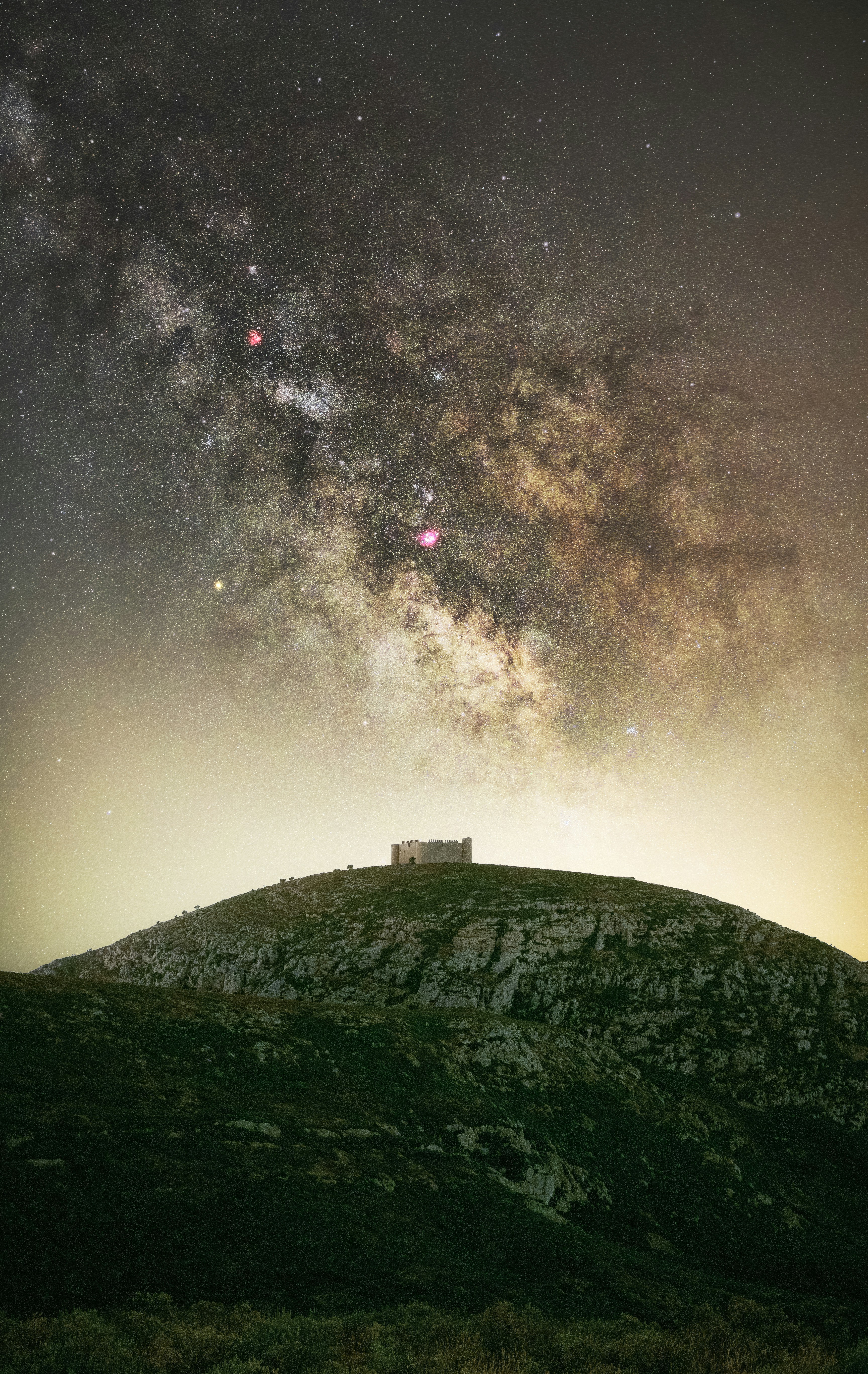 Milky Way over Torroella de Montgrí Castle. One of my favourites astrophotography photos taken in the 2021 summer with this impressive Miky Way Core rising over one of the most famous castles of Catalunya.