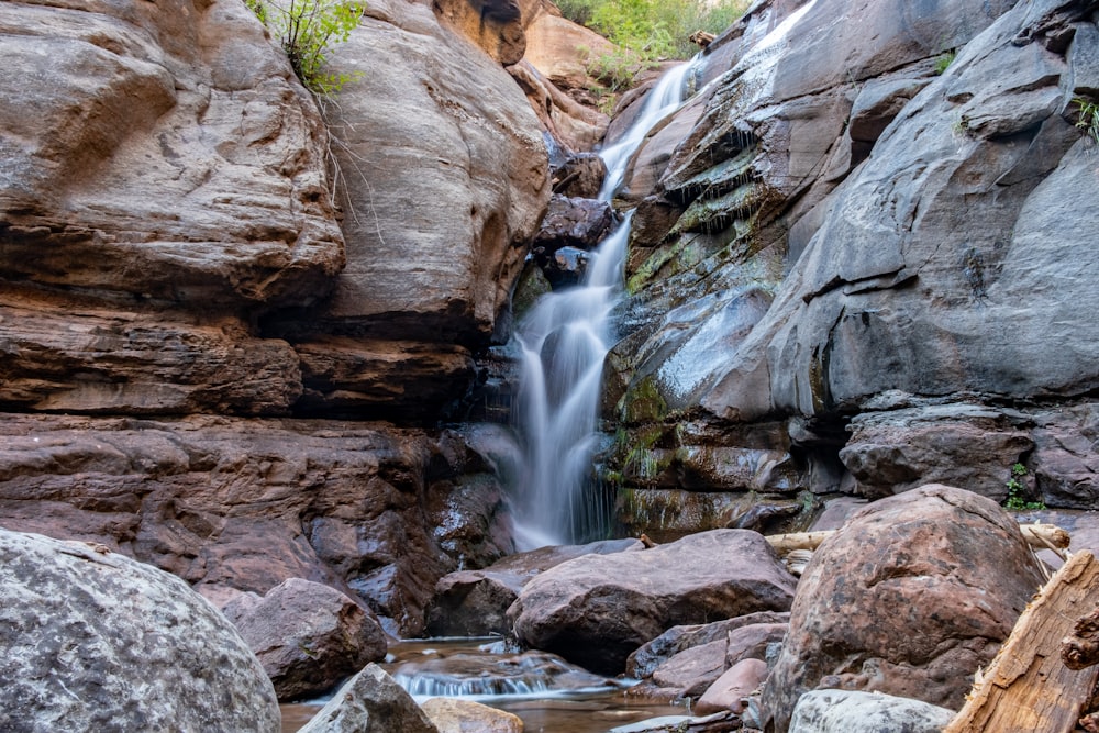 brown rocky river with running water