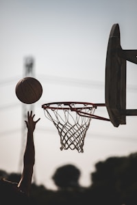 Basketball player driving to the basket