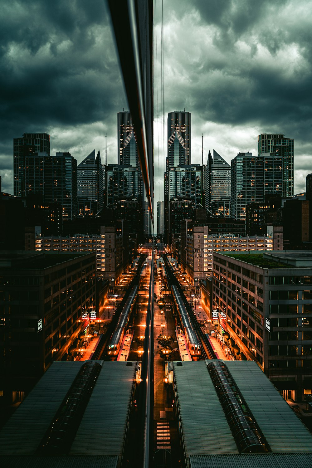 city buildings during night time