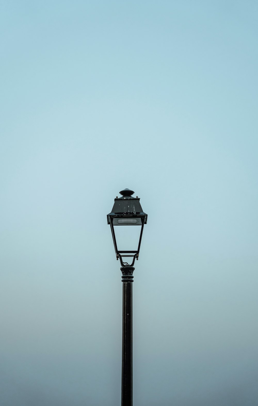 black and white street light