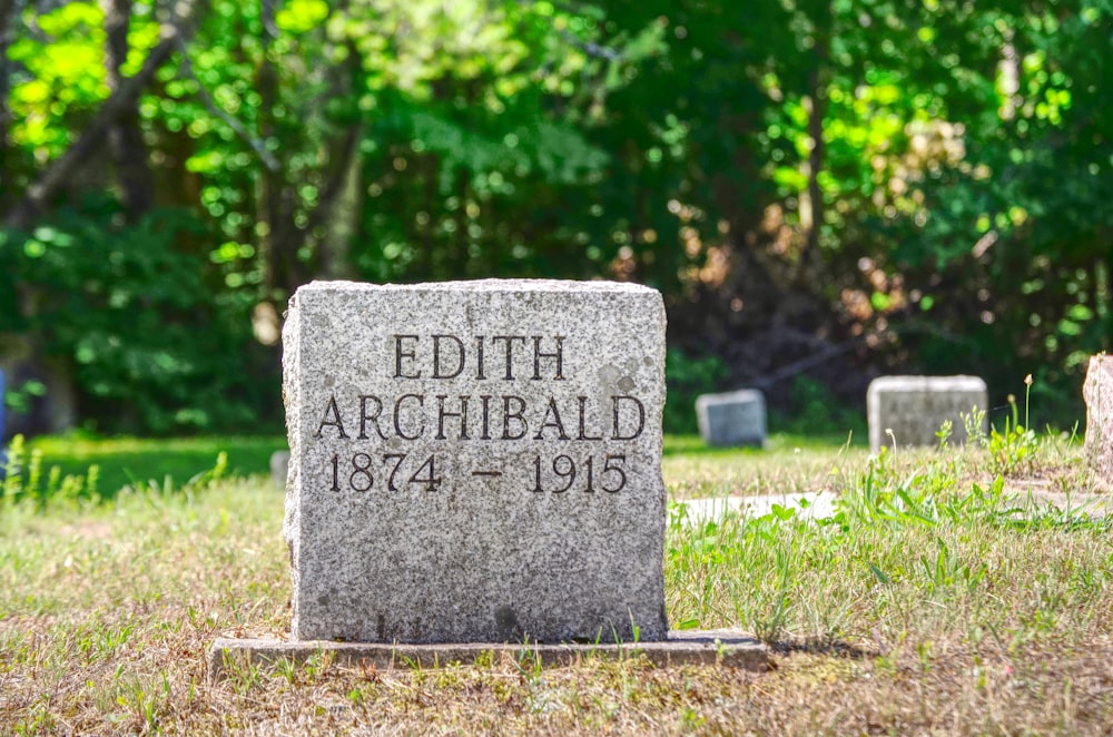 gray tomb stone on green grass field during daytime