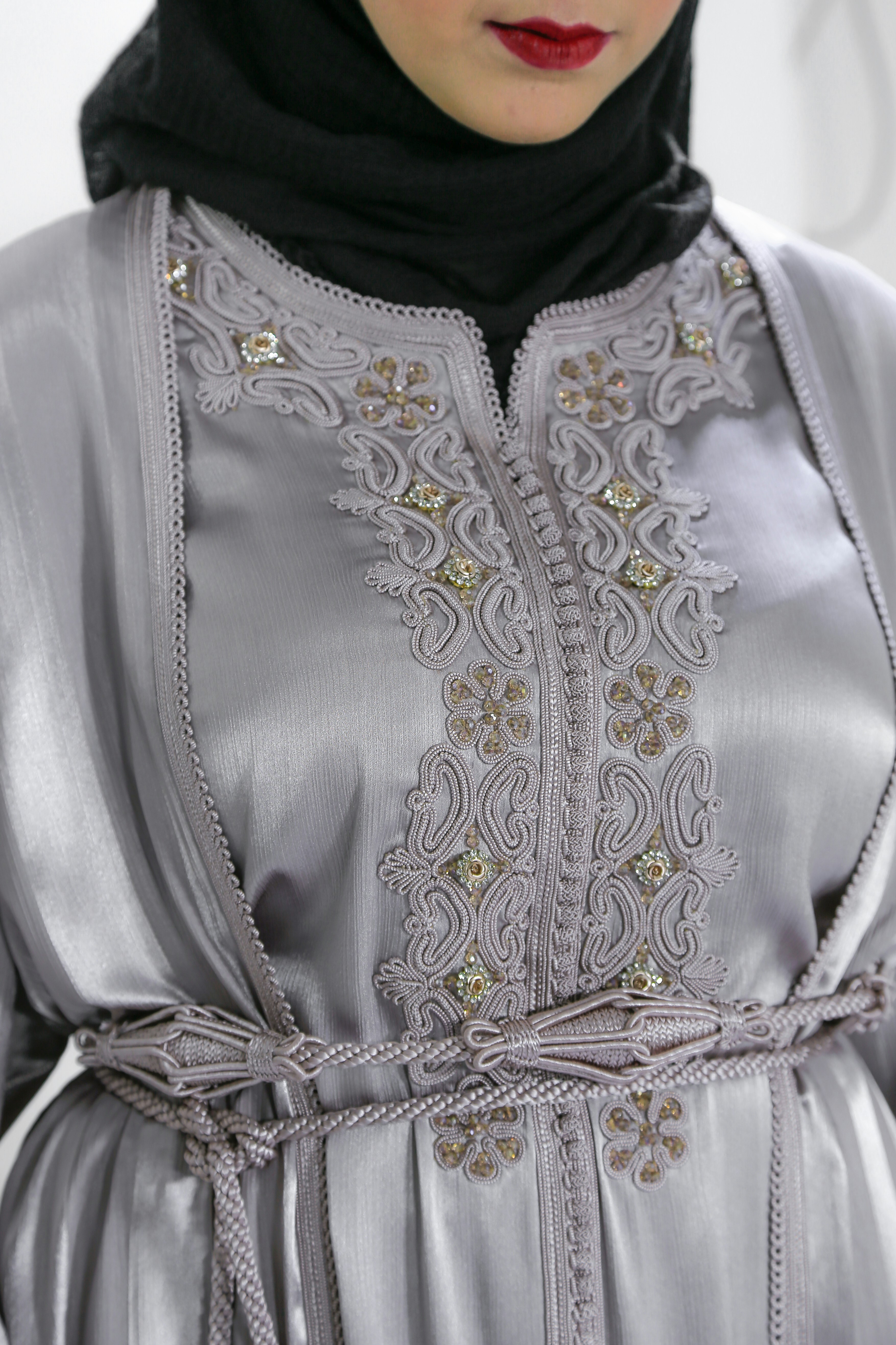 white and gray floral long sleeve shirt