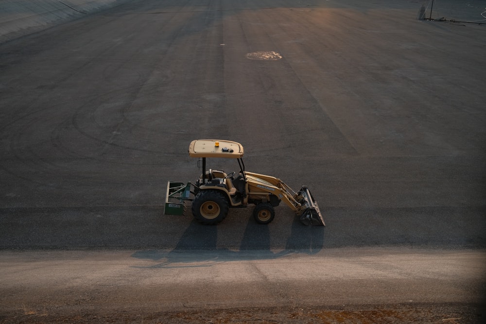 white and black atv on road