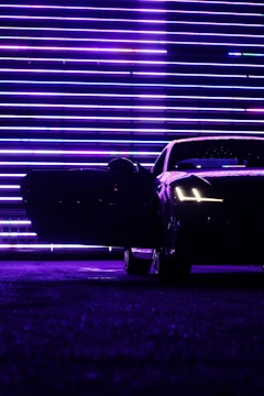 black car in a parking lot