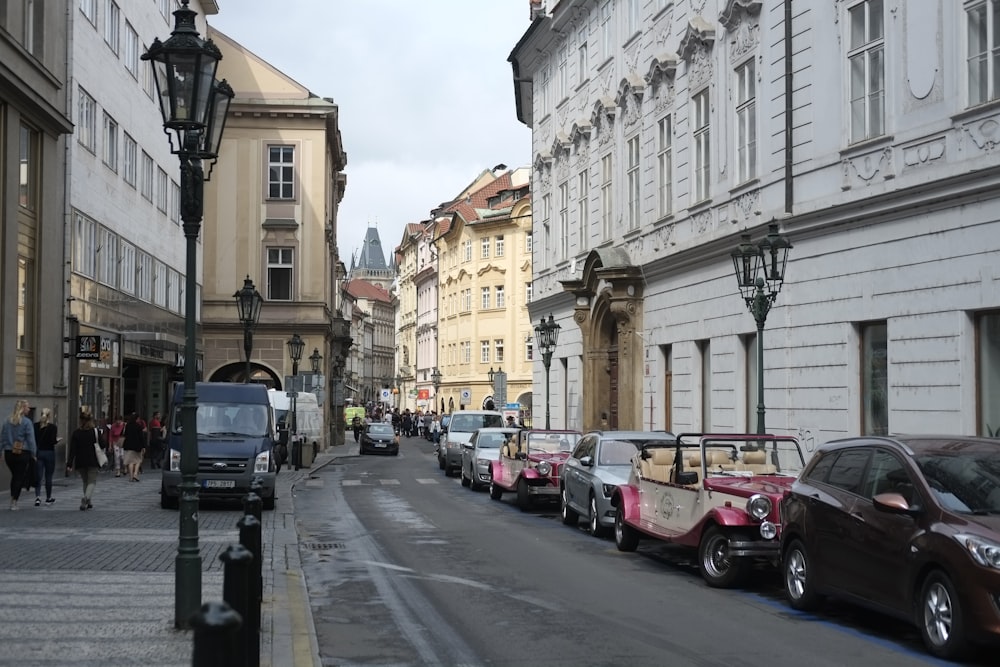 cars parked on the side of the road during daytime