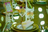 A beautifully arranged dining setup for a formal event.