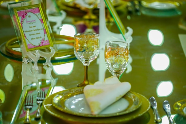 An exquisite dining arrangement for a formal event.