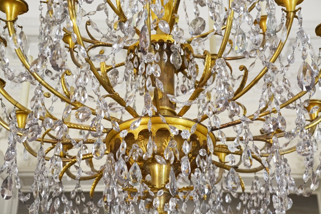 gold and white floral chandelier