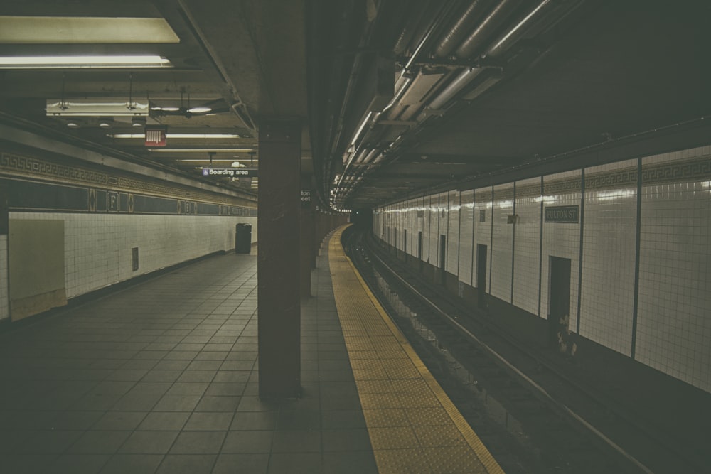 white and black train station