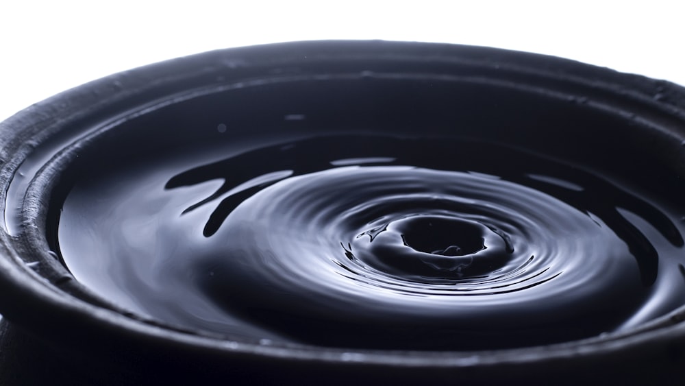 water drop in black background