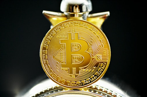 Close-up of a t-shirt featuring a Bitcoin symbol creatively integrated into the design.