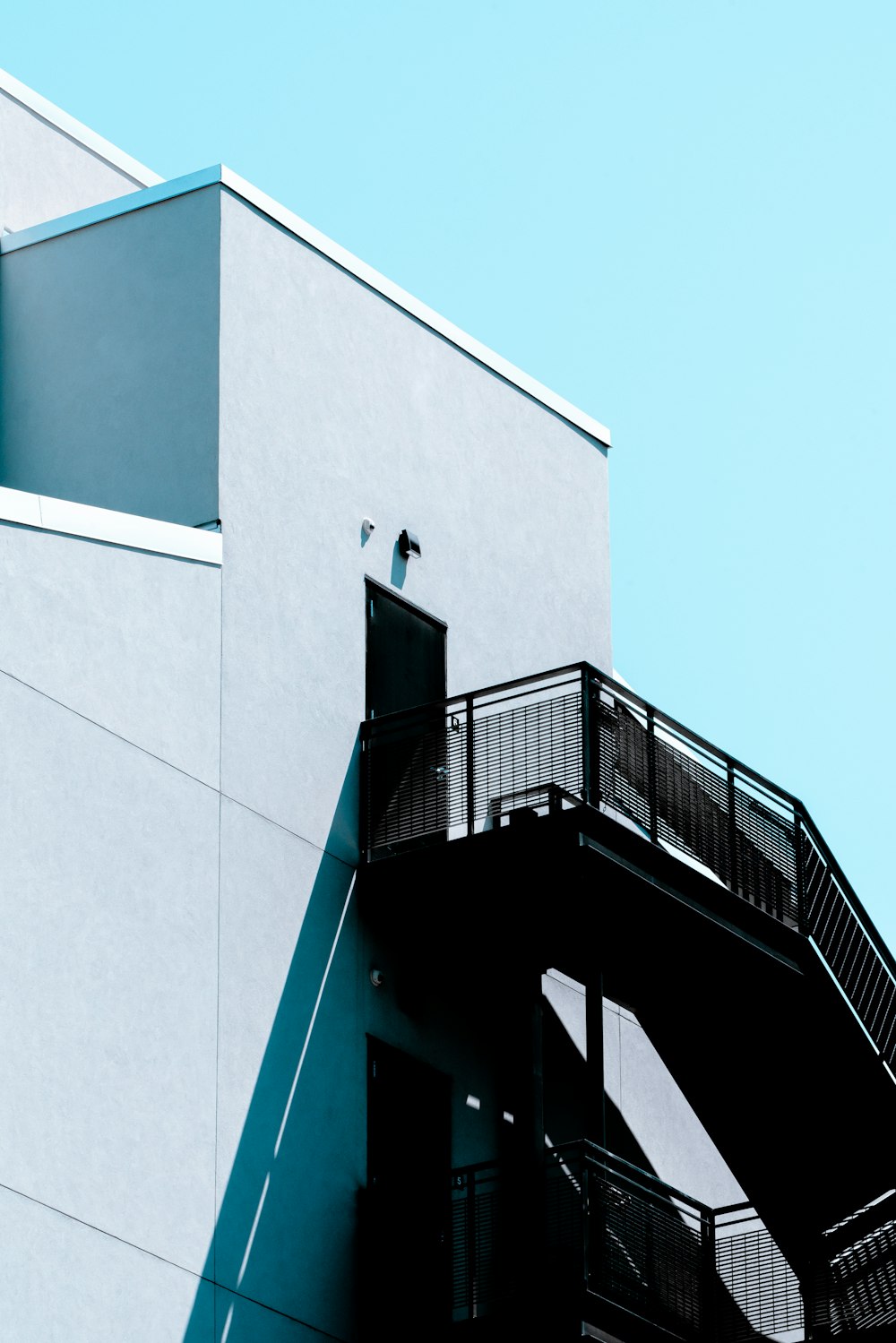 blue and white concrete building