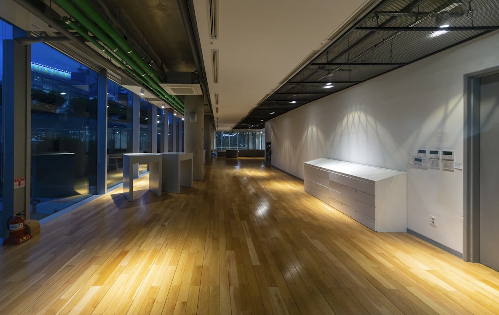 brown wooden parquet floor inside building