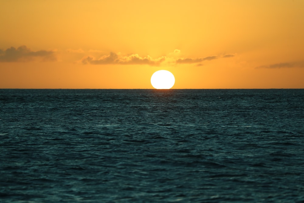 sun setting over the ocean
