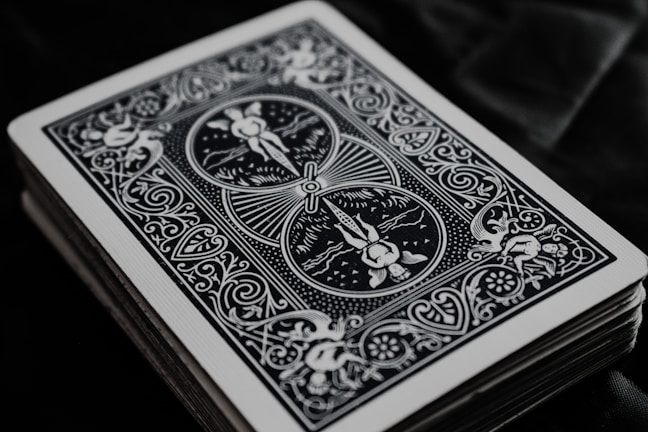 A close-up of intricate game artwork and designs.
