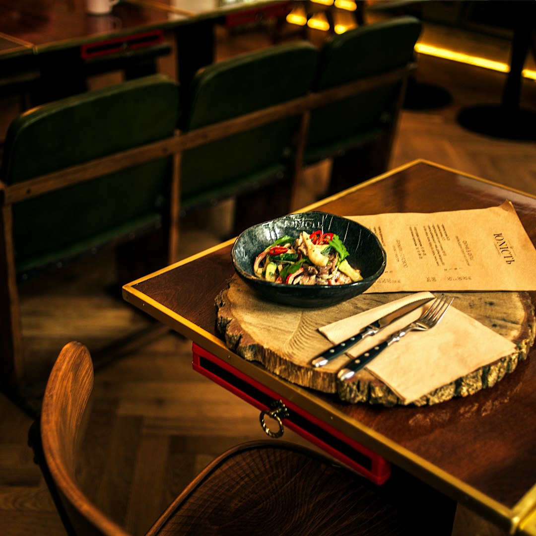 brown wooden tray on brown wooden table