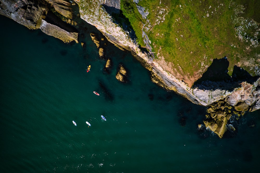 people swimming on lake during daytime