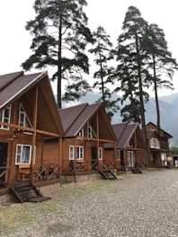 brown wooden house surrounded by green trees during daytime