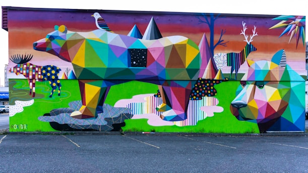 A vibrant meme featuring a bear in a surreal landscape, symbolizing community on Solana.