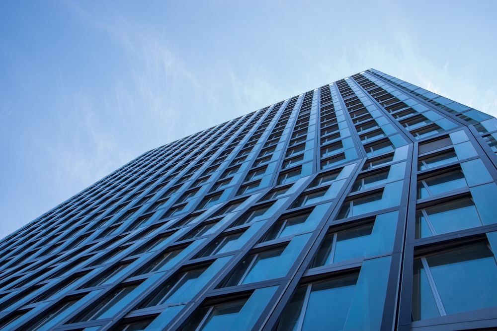 white and blue concrete building