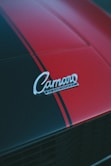 a silver car emblem