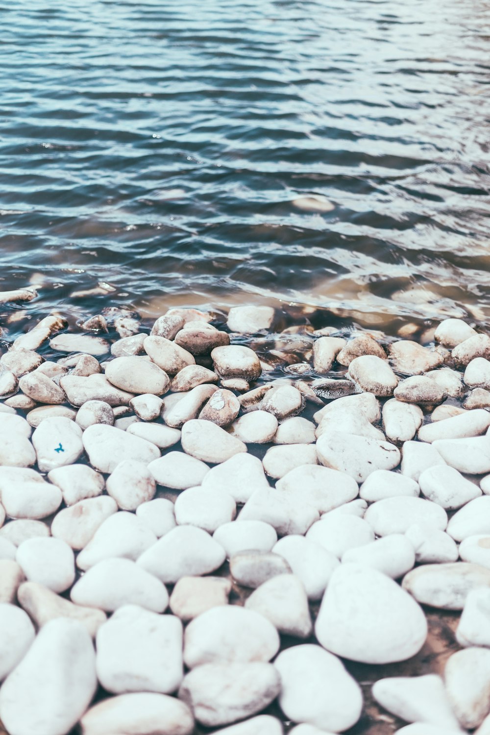 white and gray stones on water