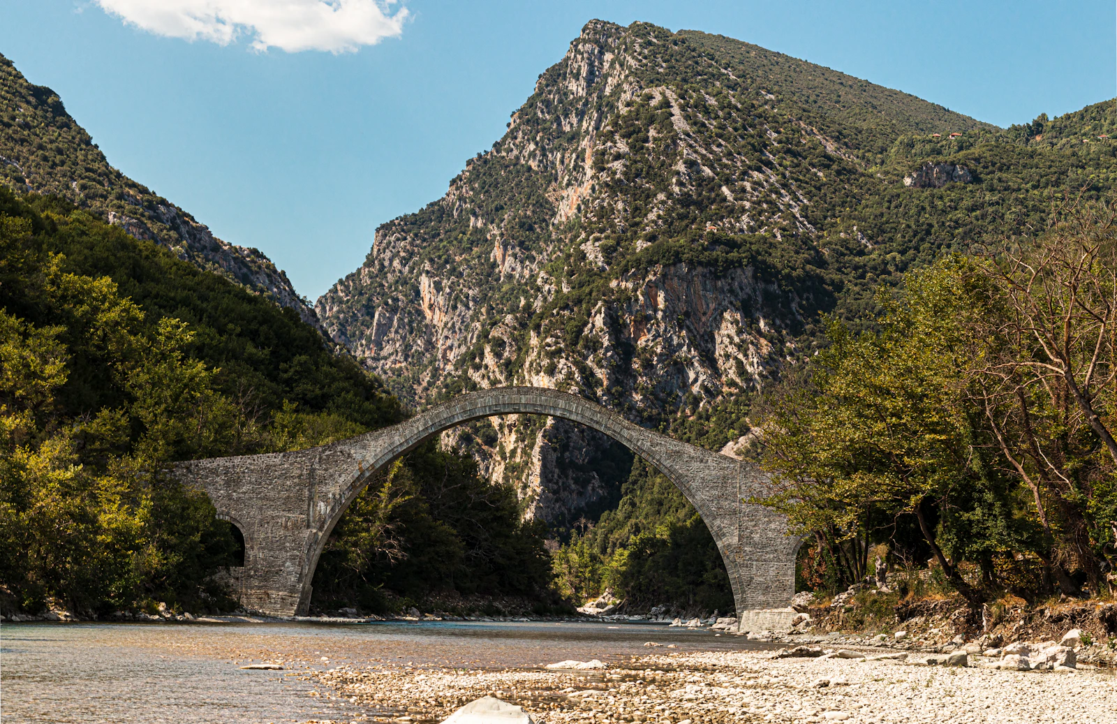 Plaka Bridge in Tzoumerka, Epirus, Greece