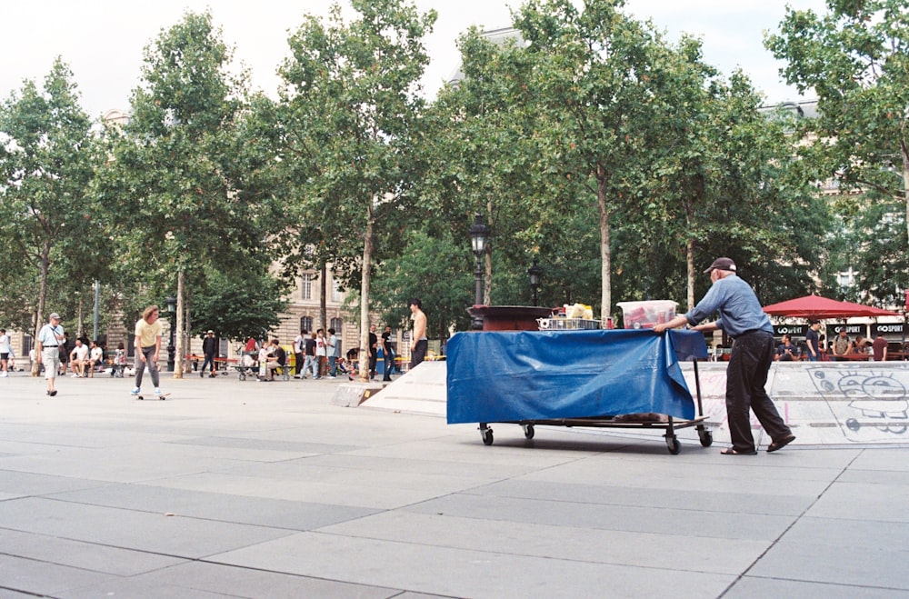 people sitting on chair near trees during daytime