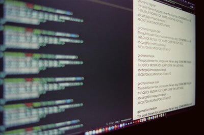 Modern sans-serif fonts displayed on a sleek digital screen.