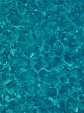 blue water with white bubbles