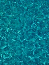 blue water with white bubbles