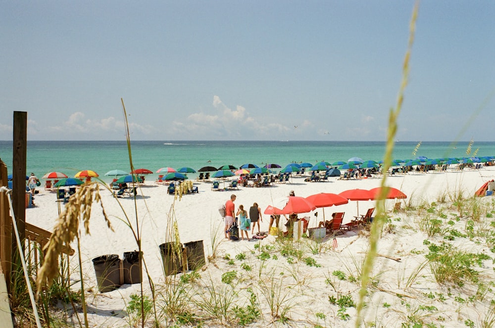 Gente en la playa durante el día