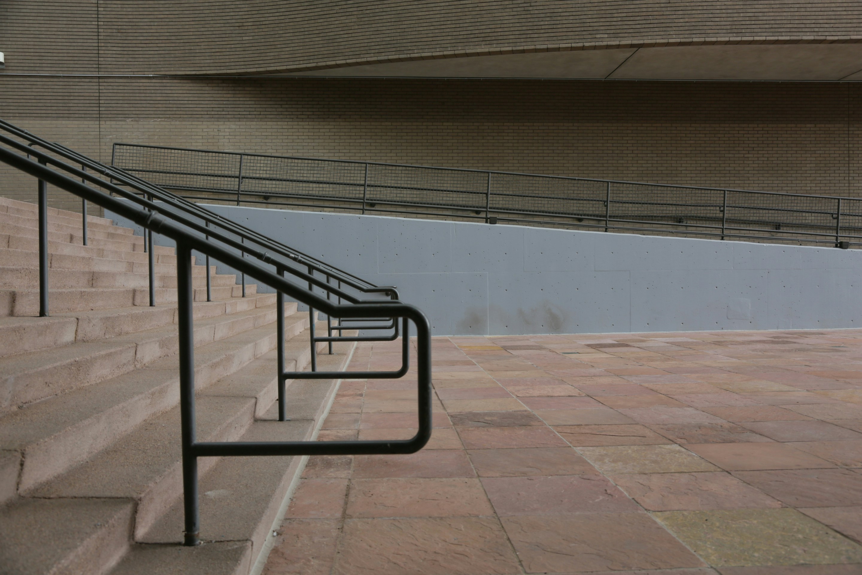 Concrete tiles on an outdoor floor