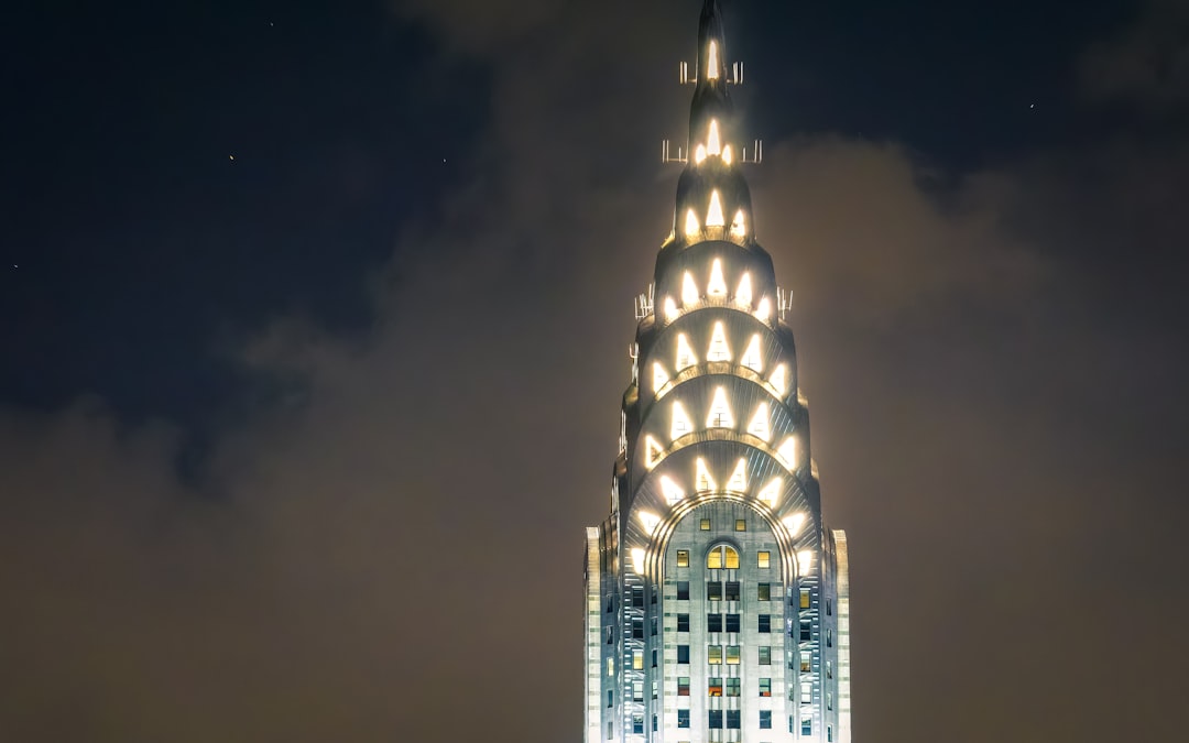 lighted high rise building during night time