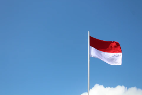 red and white flag under blue sky during daytime
