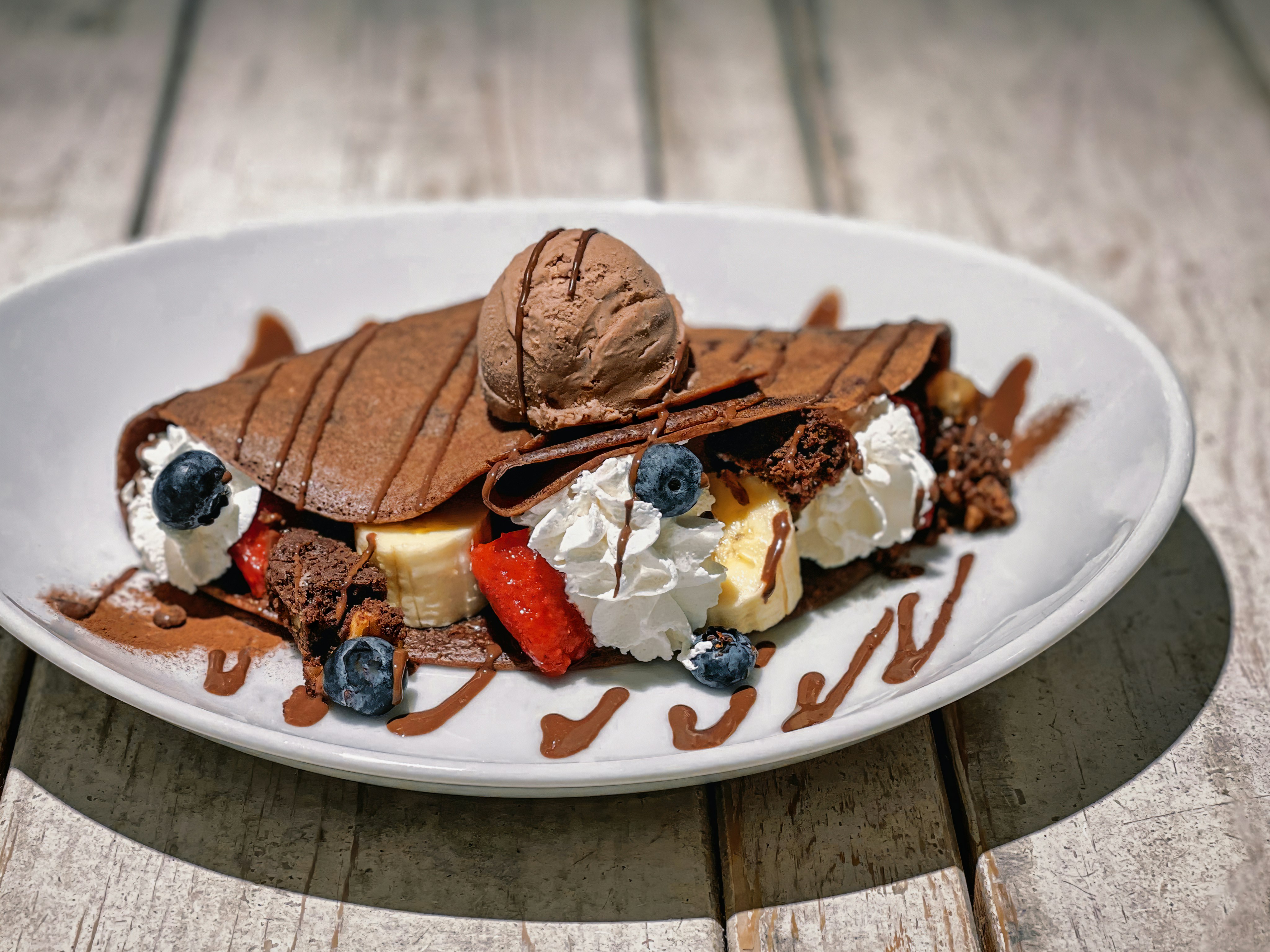 ice cream on white ceramic plate