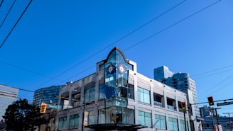 An elegant office building in downtown Vancouver showcasing prime commercial real estate.