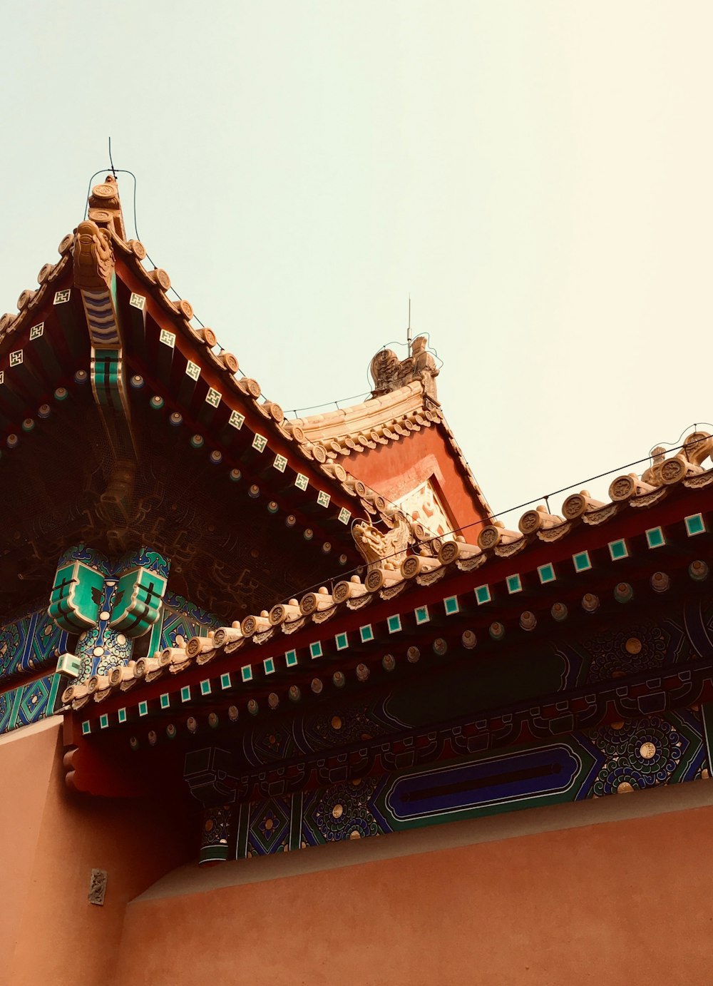 brown and green wooden temple